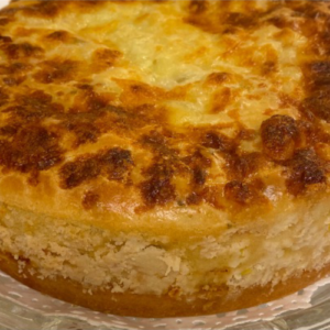 A platter with Ham Portuguesa Pie